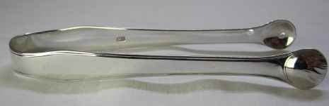 silver sugar tongs: Samuel Whitford I