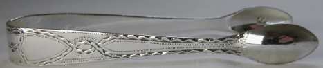silver sugar tongs: John Steward