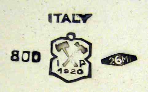 Italian silver candlestick: hallmarks