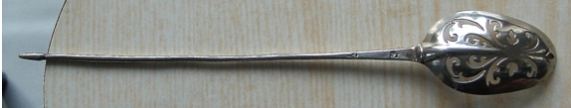 Fig IV strainer spoon of about 1720/30