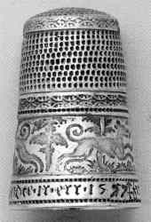 The earliest complete silver Nrnberg thimble known to us