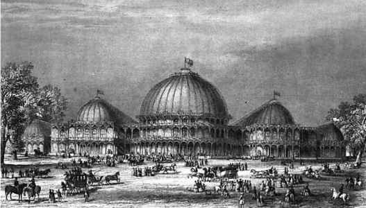 the building of the Great Industrial Exhibition 1853