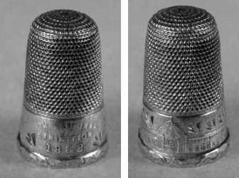 Henry Griffith thimble commemorating The International of 1862