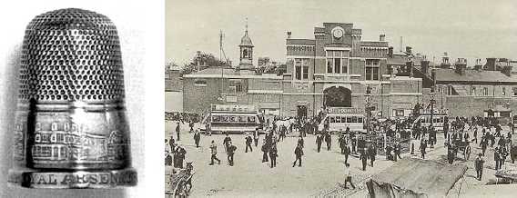 Thimble advertising the firm of TP Birts, of Powis Street, Woolwich