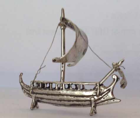 Roman warship silver model