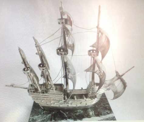 Four masted armed galleon