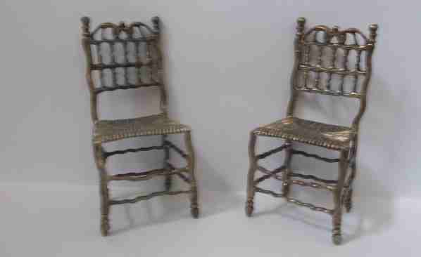 18th century Dutch, hand made silver chairs