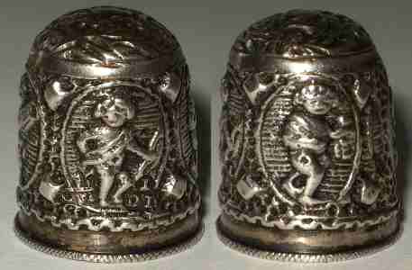 unidentified silver thimble