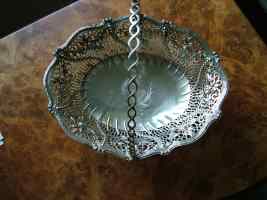silver basket with English and French marks