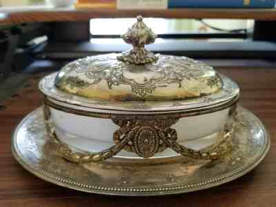 silverplate butter dish Corbell & Company