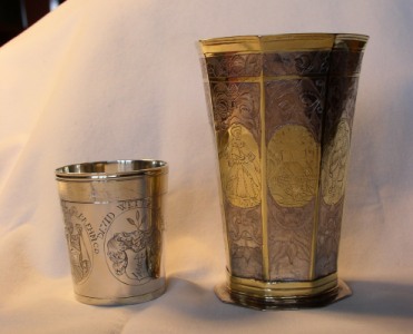 two beakers from late 17th century