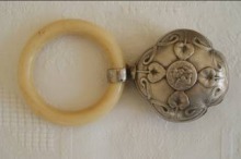 Art Nouveau silver rattle