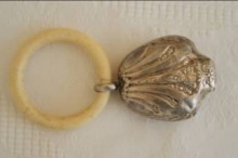Art Nouveau silver rattle