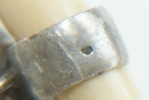 hallmarks on an Art Nouveau silver rattle
