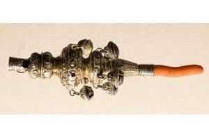 Red Coral and sterling Rattle, 17th Century