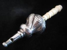 Silver and ivory rattle, 19th century