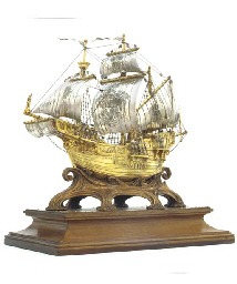 Hermann Ratzersdorfer silver gilt nef