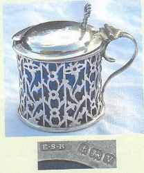 silver mustard pot hallmarked ESB