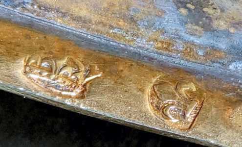 Silver tray marked KOTT