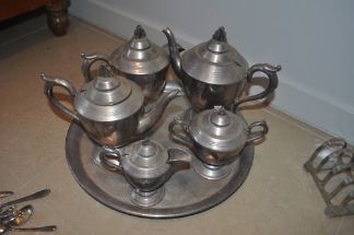 silver plate tea and coffee set