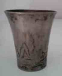 silver beaker