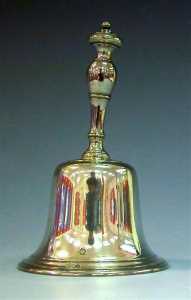 Service bell showing hallmarks on outer bottom rim
