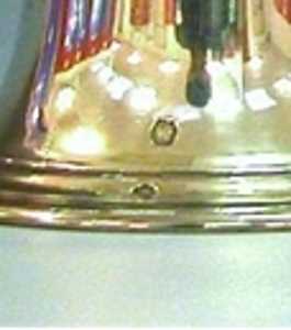 Service bell showing hallmarks on outer bottom rim