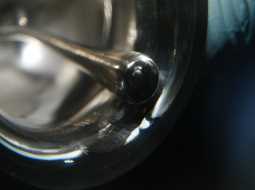 Underside of service bell with hallmarks, and clapper