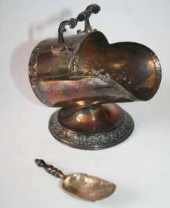 a scuttle sugar bowl of unknown origin