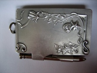 French silver dance card