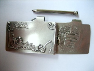 French silver dance card
