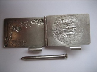French silver dance card