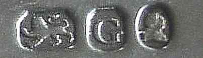 Teaspoon hallmark showing the outline to the lion in use between 1786 and 1805