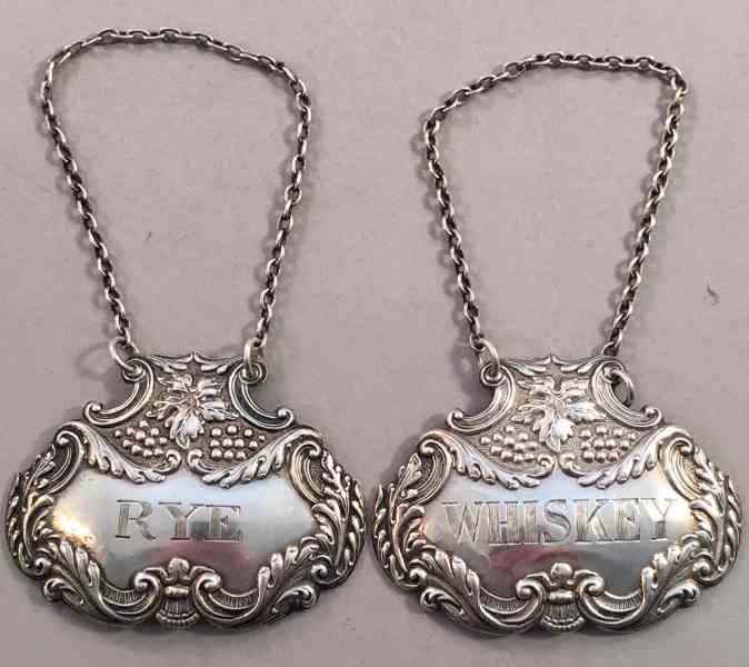 silver decanter labels