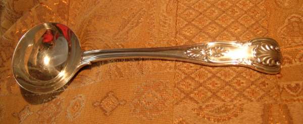 silver ladle: maker George William Adams