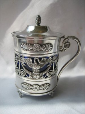 French silver mustar pot