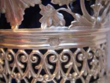 French silver mustard pot: detail