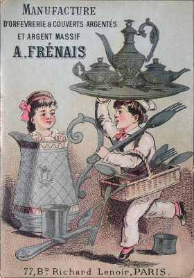 A colour advertisement of ARMAND FRENAIS company, issued around 1880
