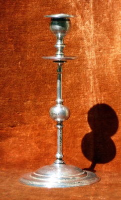 A silver-plated candlestick made with the Guilloché technique in 1870 - 1874 A silver-plated candlestick made with the Guilloché technique in 1870 - 1874
