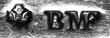 BMF hollow ware produced from pure Alpacca mark: c.1870 - c.1875