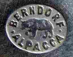 BMF hollow ware produced from pure Alpacca mark: 1891 - 1927