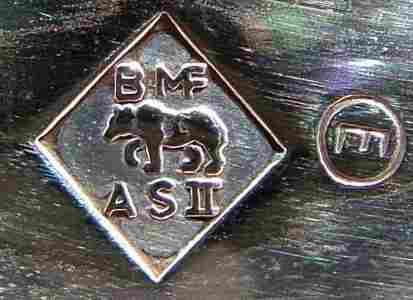 BMF branch in Esslingen, Germany, silver-plated hollow ware mark: 1927 -  1938
