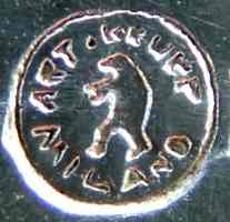 BMF branch in Milan, Italy, silver-plated hollow ware mark: c.1945 - c.1955