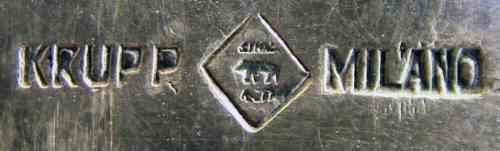 BMF branch in Milan, Italy, silver-plated hollow ware mark: c.1945 - c.1955