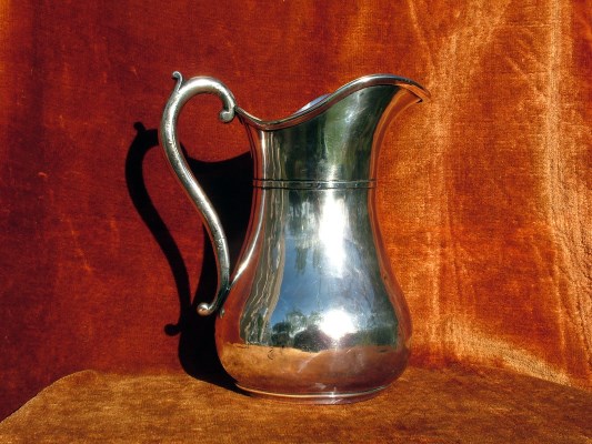 One of the first silver-plated hollow ware items, made by Bohrmann company in 1887