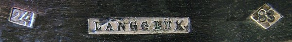 Mark for silver-plated items produced by Langglk company