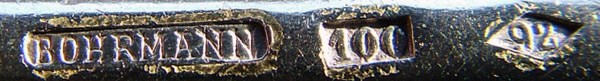 Mark for silver-plated items produced by Bohrmann company