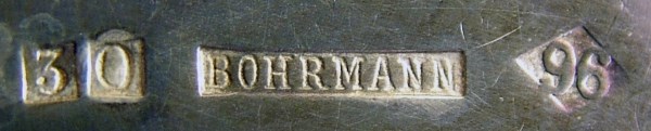 Mark for silver-plated items produced by Bohrmann company