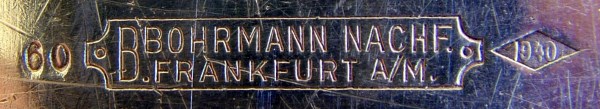 The B.Bohrmann Nachfolger mark for silver-plated items used in 1930-1940 period