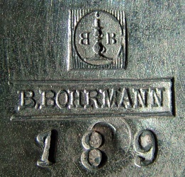 B.Bohrmann company non-silvered HOLLOW WARE, mark c.1876